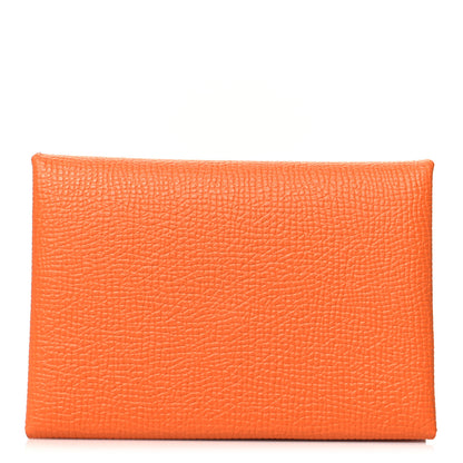 Hermes Epsom Calvi Duo Card Case Orange 1 of 10