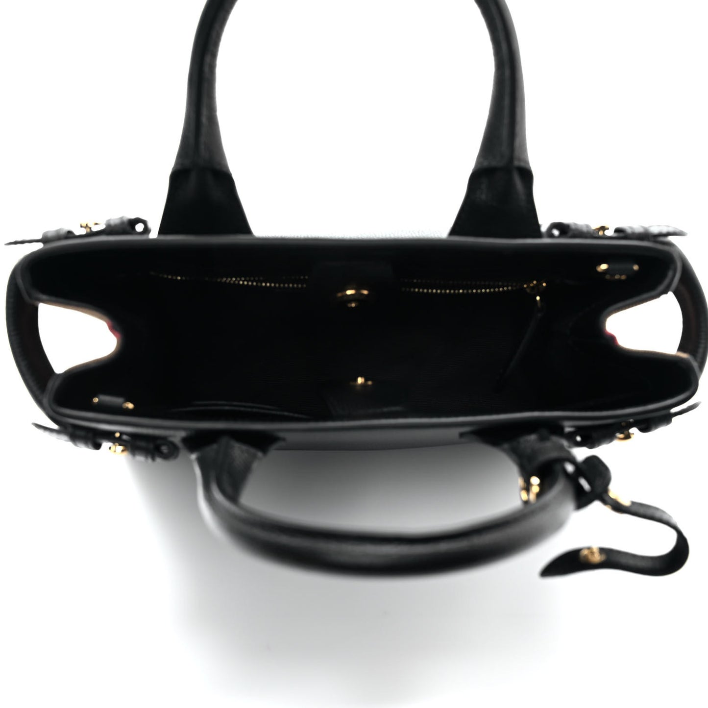 Grainy Calfskin House Check Small Banner Tote Black