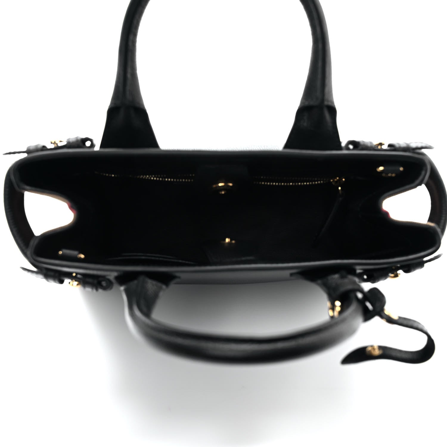 Burberry Grainy Calfskin House Check Small Banner Tote Black 4 of 11