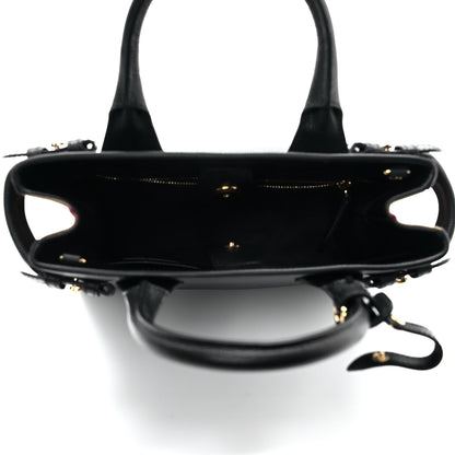 Burberry Grainy Calfskin House Check Small Banner Tote Black 4 of 11