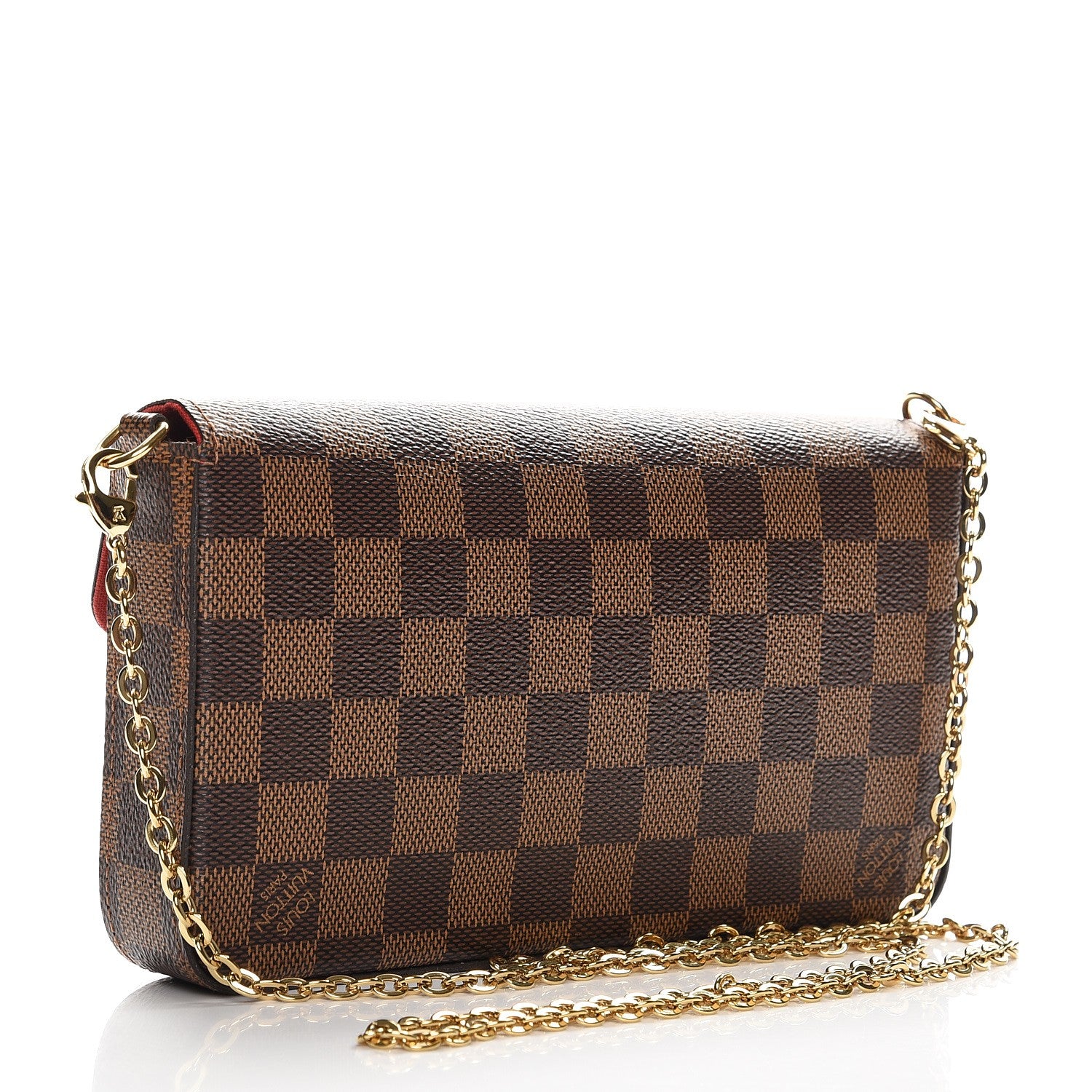 Louis Vuitton Damier Ebene Pochette Felicie Chain Wallet 3 of 9