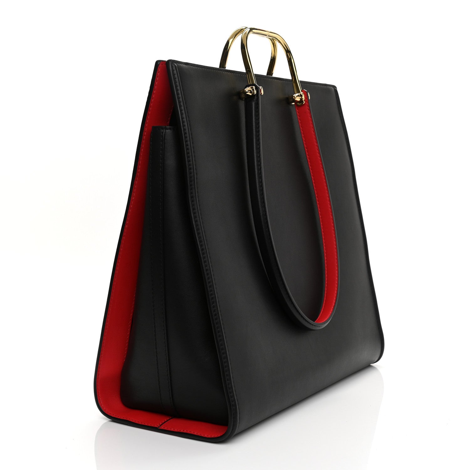Alexander McQueen Calfskin The Tall Story Shoulder Bag Black Red 4 of 14