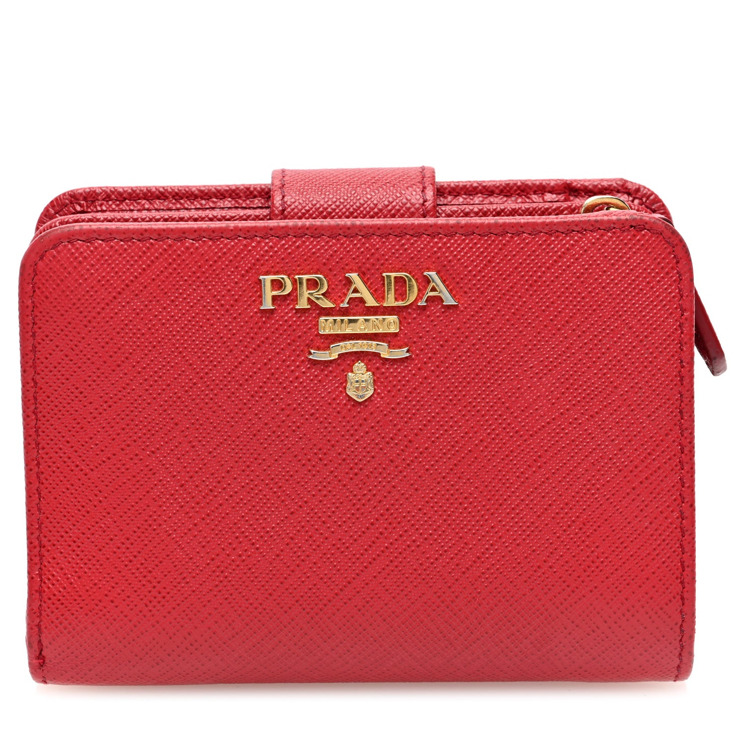 Saffiano Metal Compact Wallet Fuoco