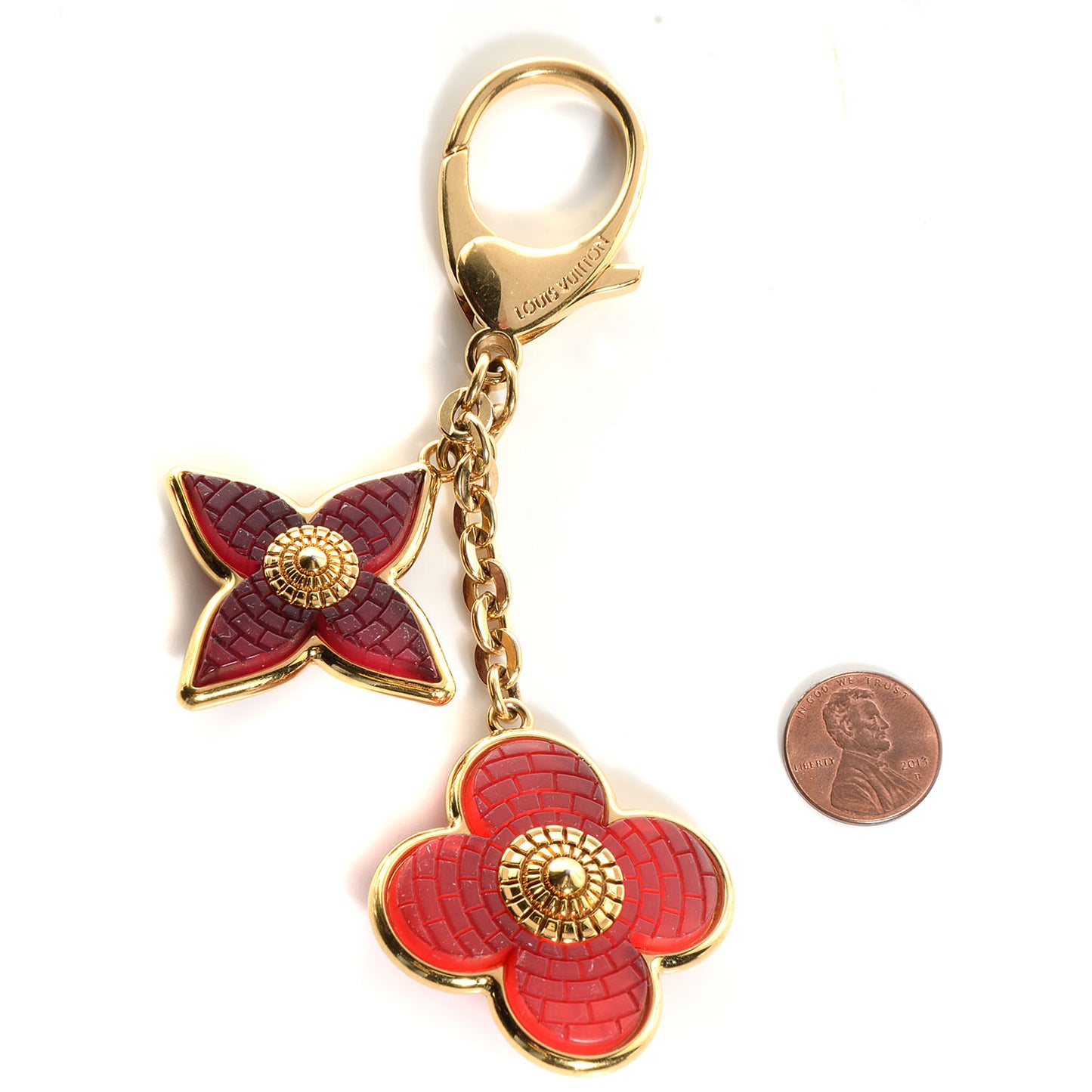 Metal Resin Mosaique Bag Charm Red