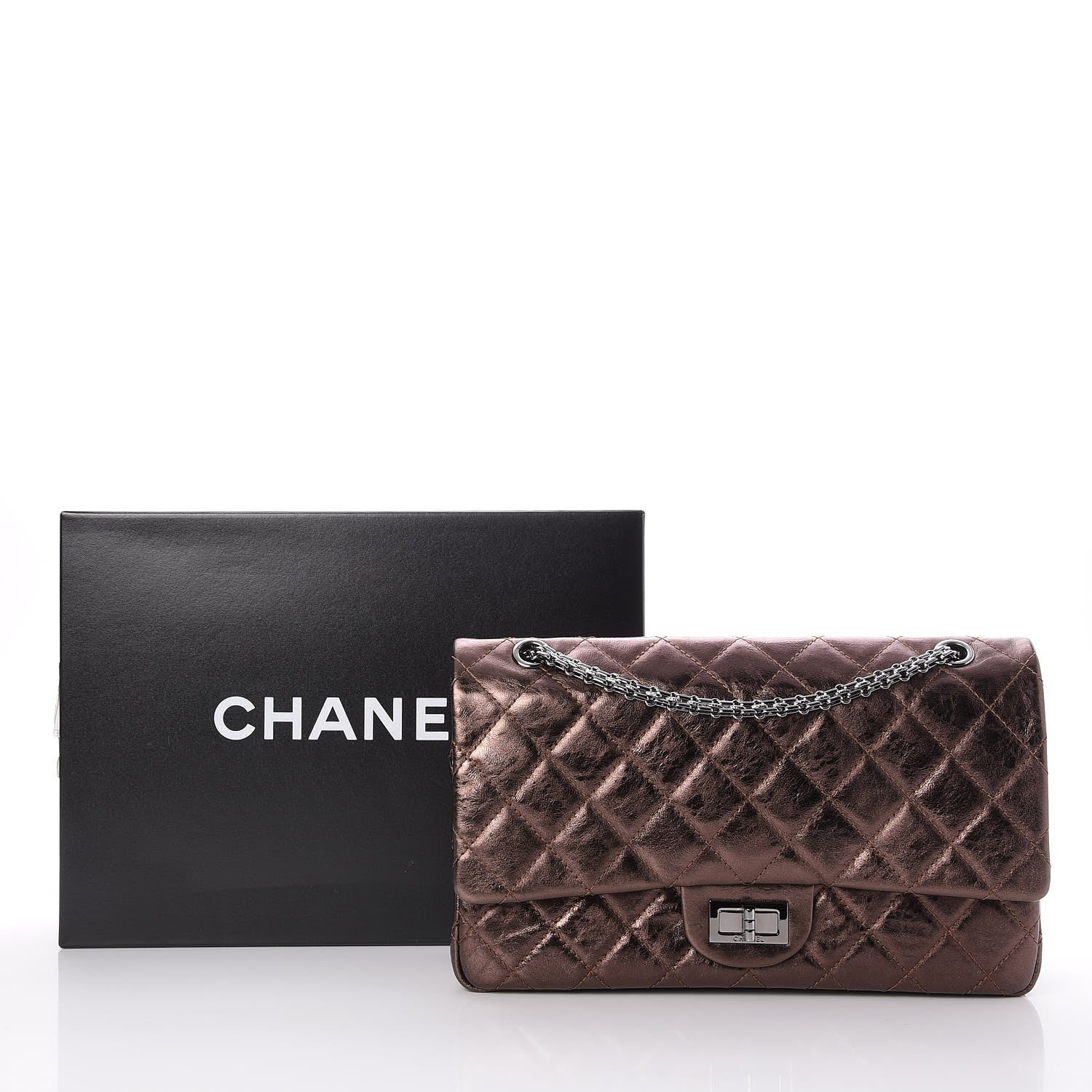 Chanel Metallic Aged Calfskin Quilted 2.55 Reissue 227 Flap Bronze 9 of 9