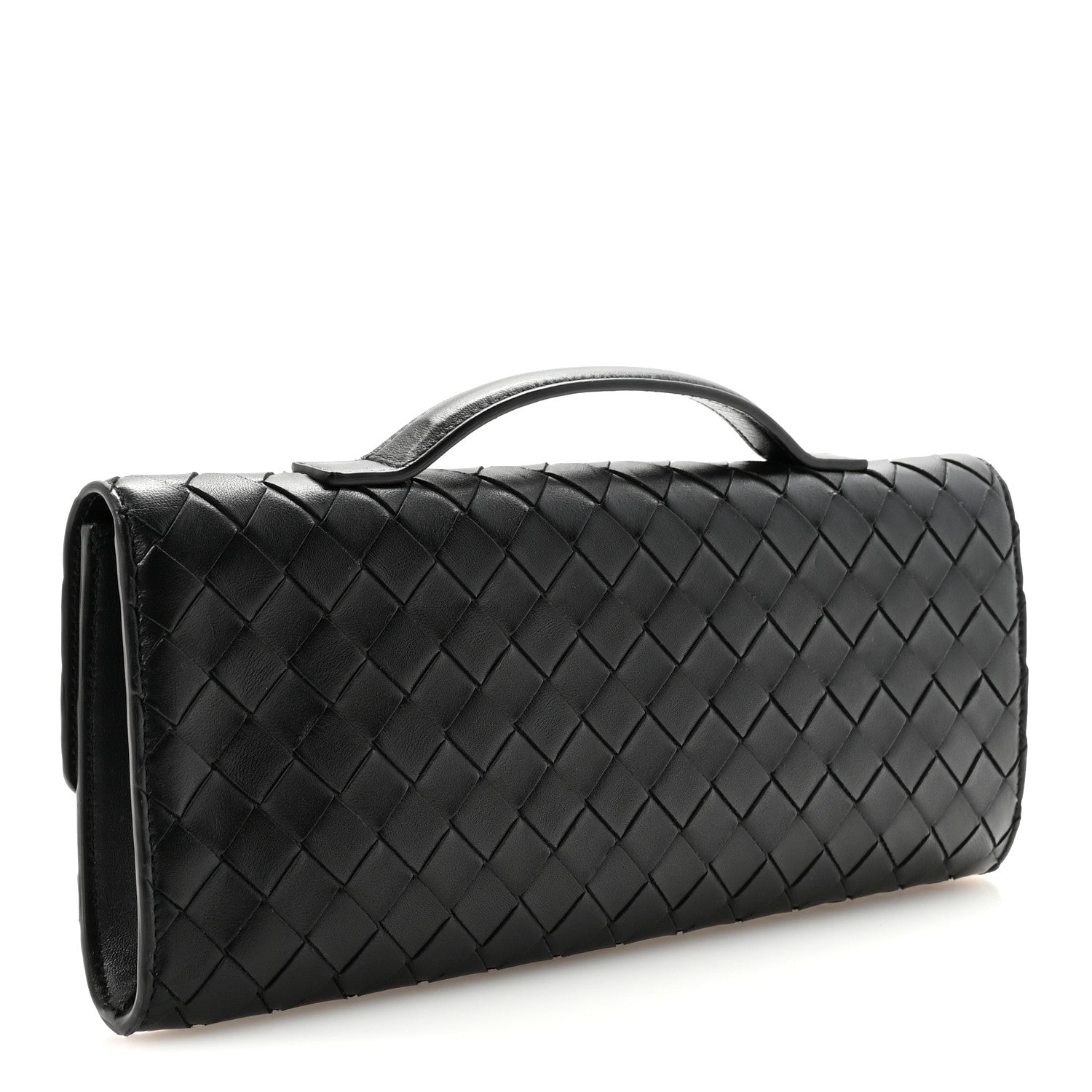 Bottega Veneta Nappa Intrecciato Long Andiamo Top Handle Clutch Black 3 of 6
