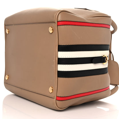 Burberry Smooth Calfskin Small Cube Bowling Bag Driftwood Bright Military Red 8 of 11