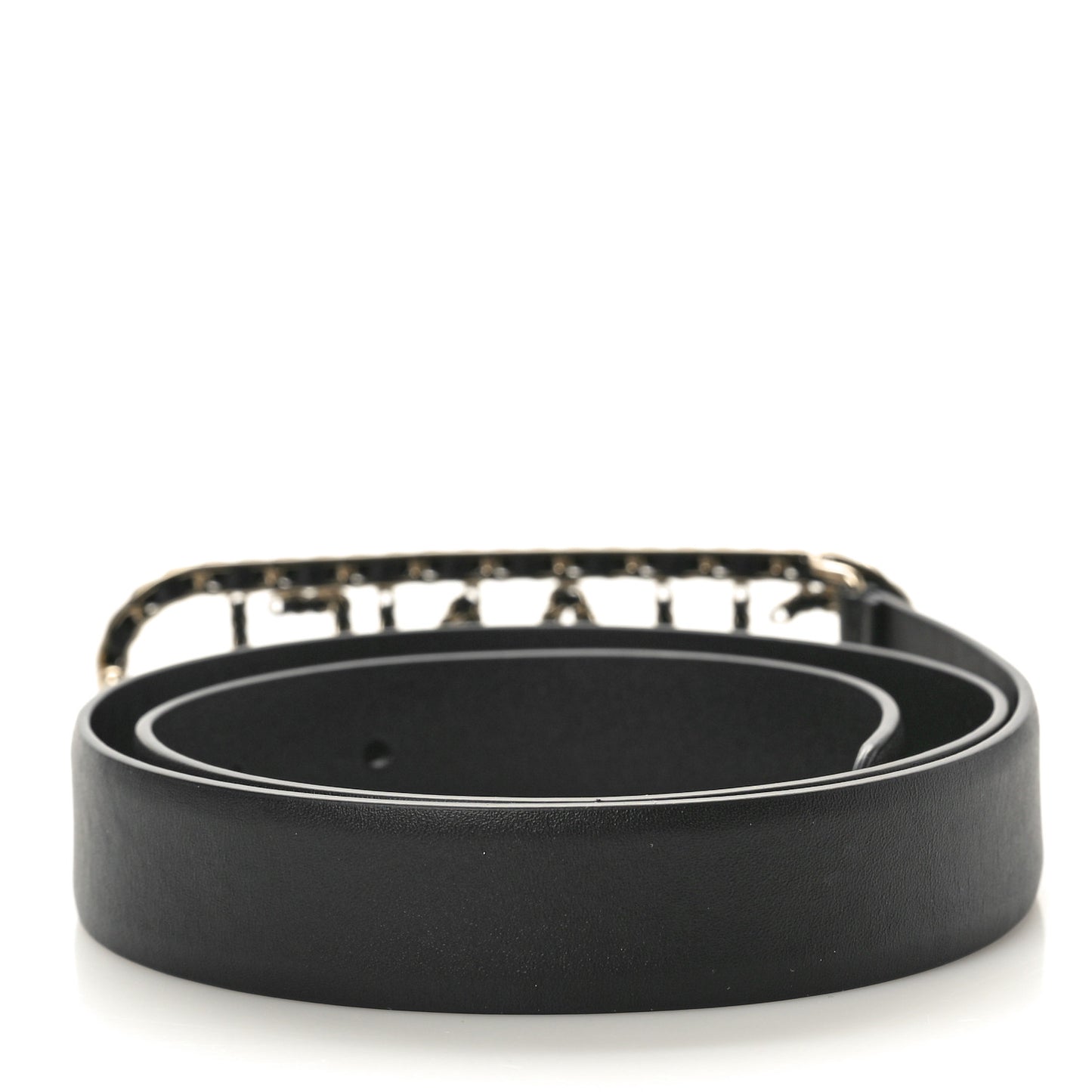 Calfskin CC Chain Vintage Allure Logo Belt 75 30 Black