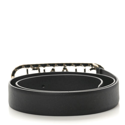 Chanel Calfskin CC Chain Vintage Allure Logo Belt 75 30 Black 2 of 6