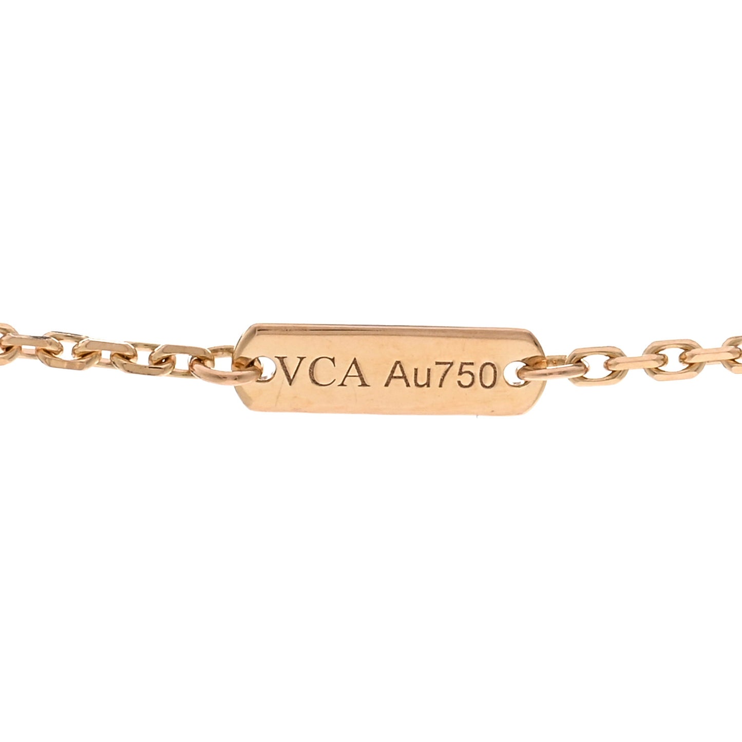18K Rose Gold Diamond Vintage Alhambra Pendant Necklace
