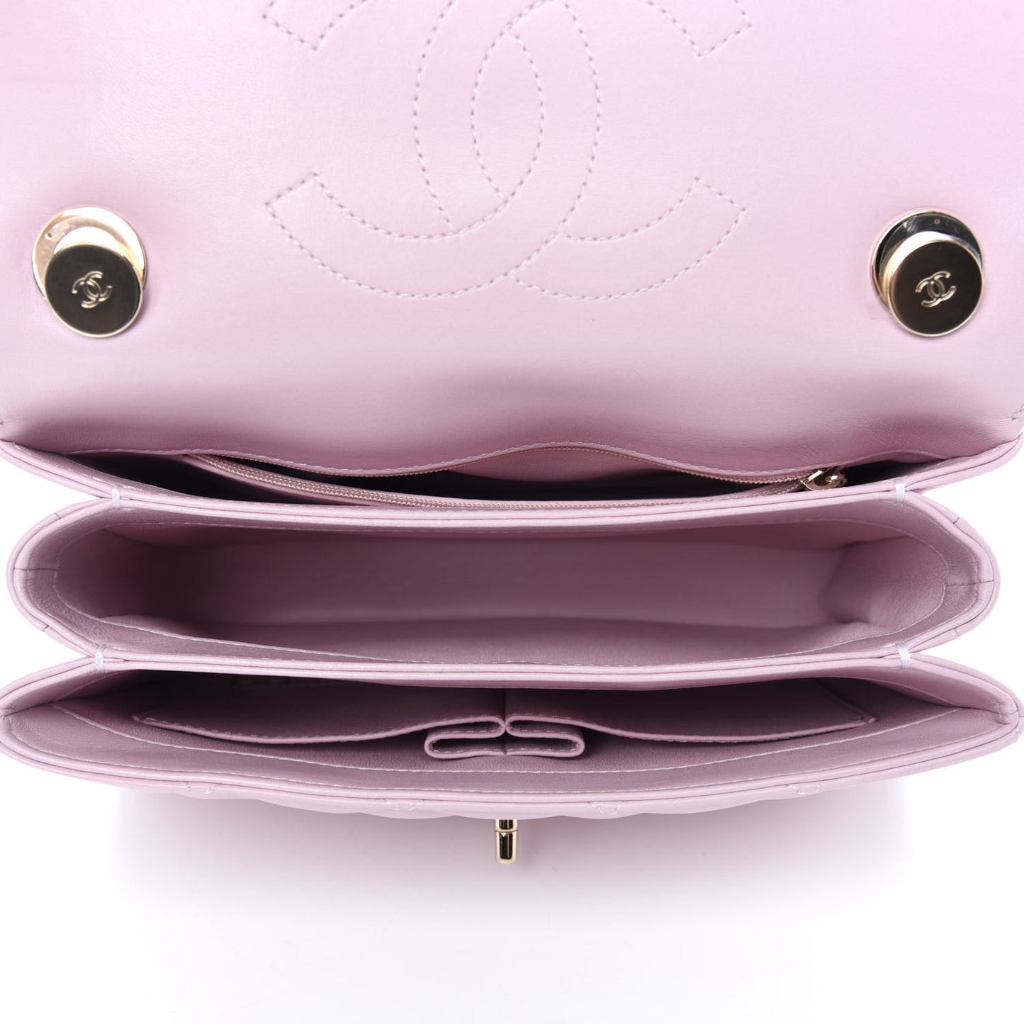 Lambskin Quilted Small Trendy CC Flap Dual Handle Bag Light Pink