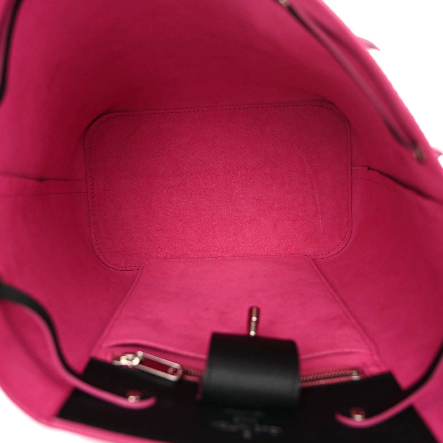 Calfskin Lockme Bucket Black