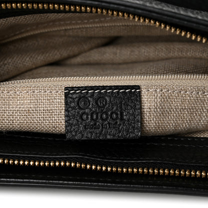 Gucci Pebbled Calfskin Convertible Bamboo Tassel Tote Black 6 of 10