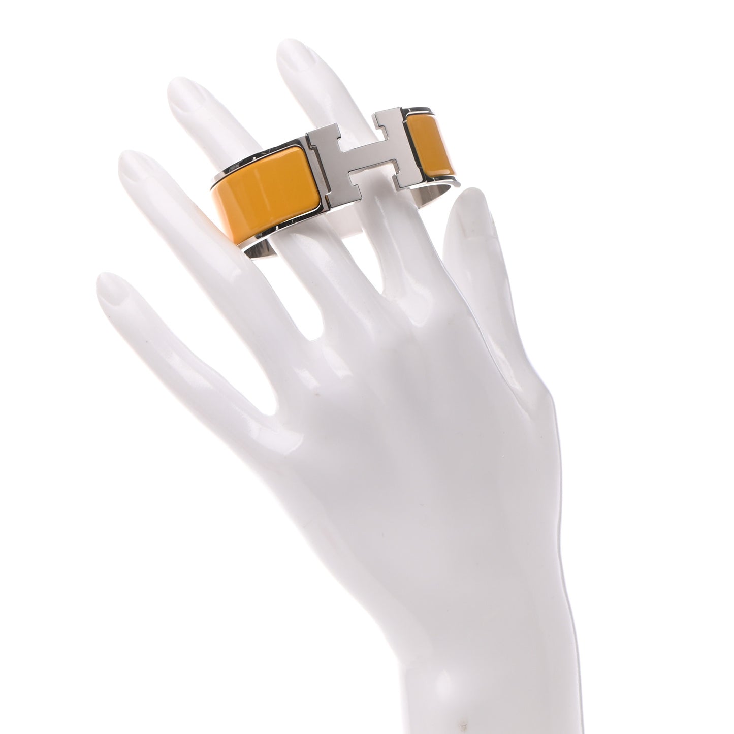 Enamel Wide Clic Clac H Bracelet GM Jaune Soleil