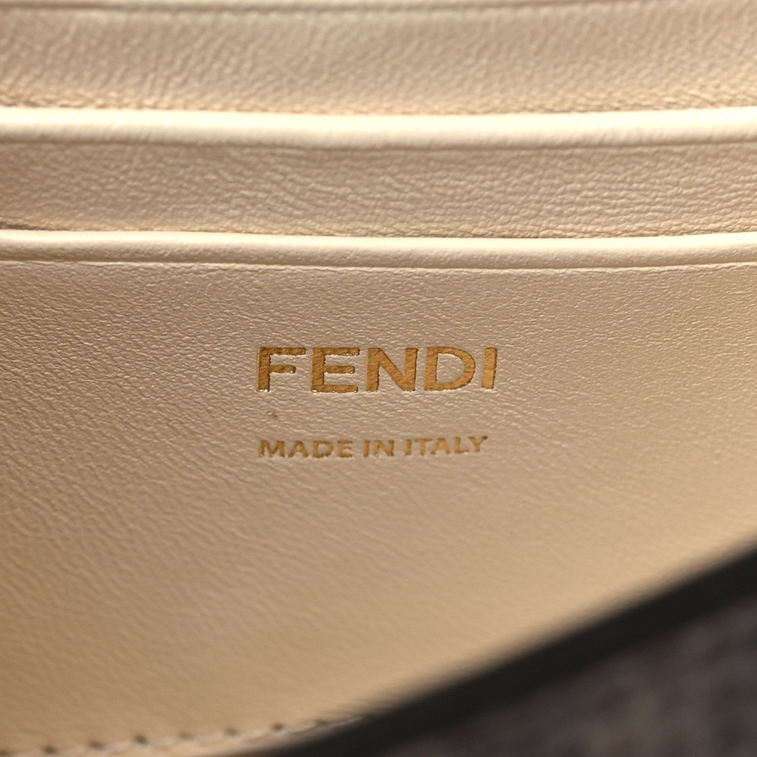 Fendi Vitello Karung Effect FF Mini Baguette Beige 6 of 11