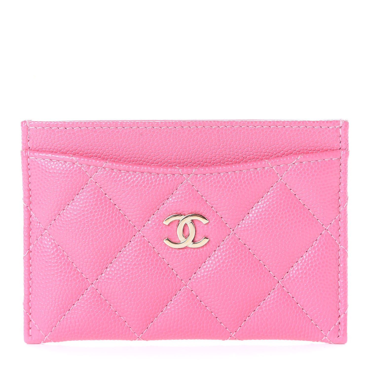 Chanel Caviar Quilted Card Holder Pink 1 of 10