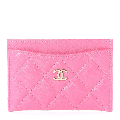 Chanel Caviar Quilted Card Holder Pink 1 of 10