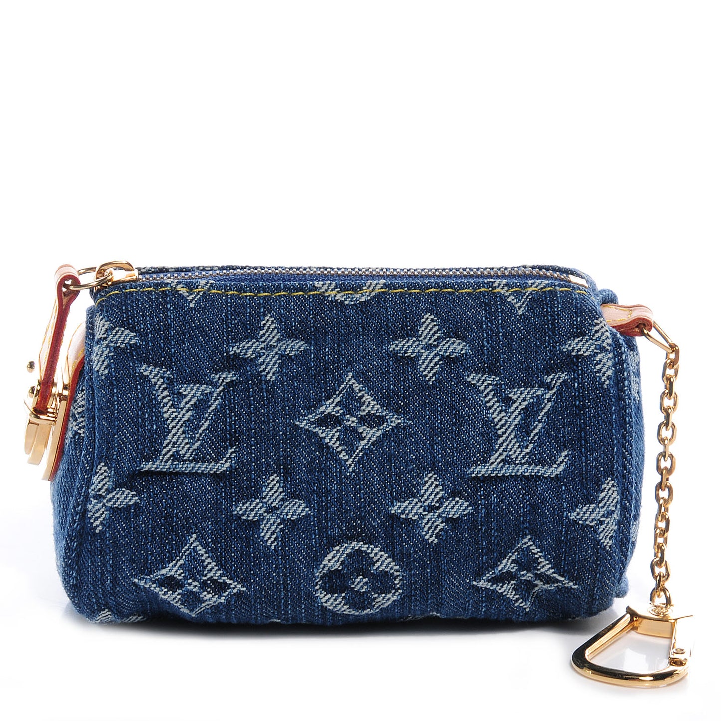 Monogram Denim Pochette Speedy PM Key Holder Blue