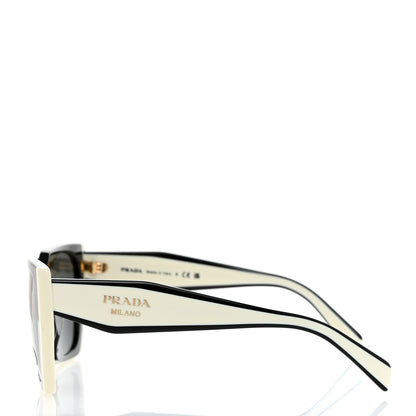 Prada Acetate Sunglasses SPR 15W Black White 3 of 8
