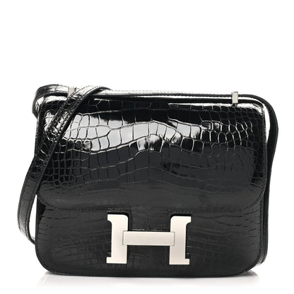 Hermes Shiny Alligator Constance 18 Black 1 of 10