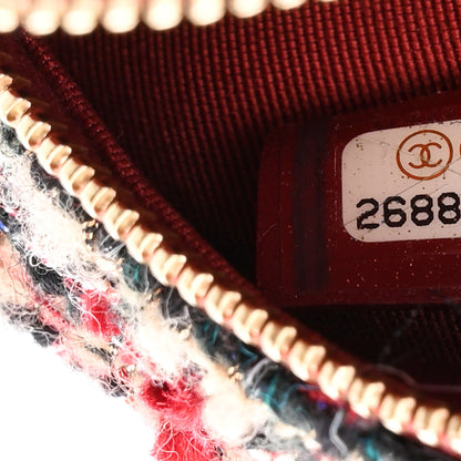 Chanel Tweed Quilted Round Clutch With Chain Red 7 of 10