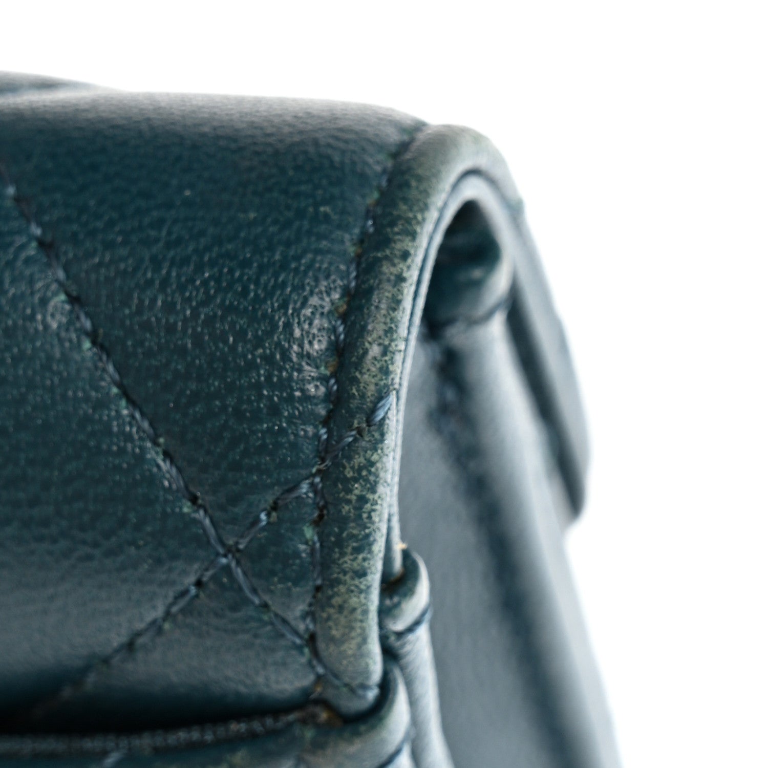 Chanel Lambskin Quilted Flap Card Holder Wallet Dark Turquoise 10 of 11