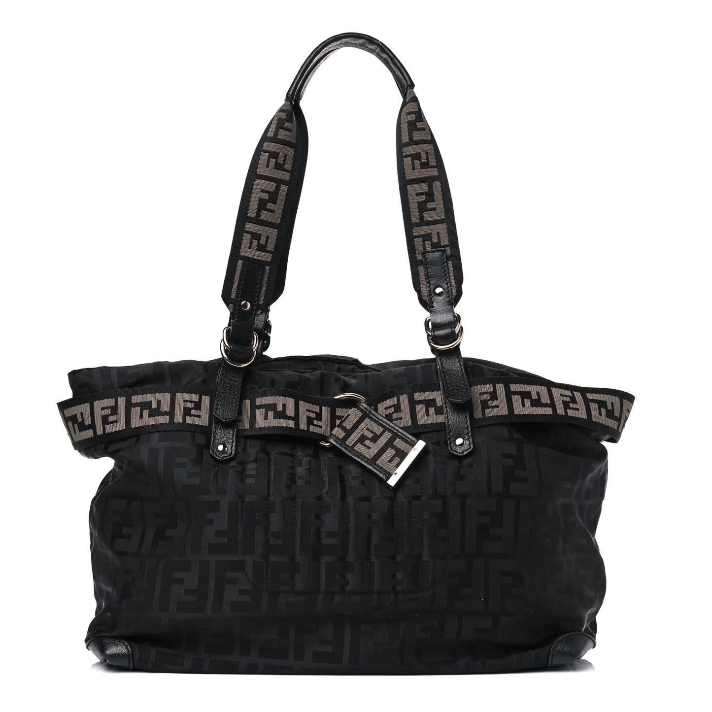 Zucca Cinghiale Large Zip Code Shopping Tote Black