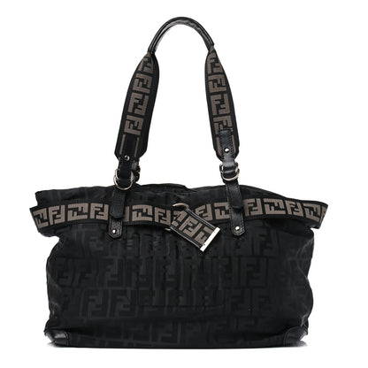 Fendi Zucca Cinghiale Large Zip Code Shopping Tote Black 1 of 4