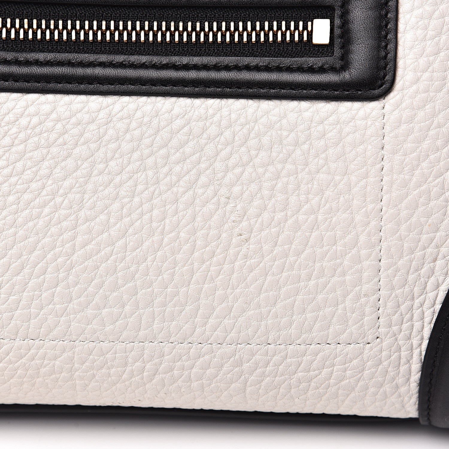 Celine Bullhide Calfskin Mini Bi-Color Luggage Black White 10 of 16