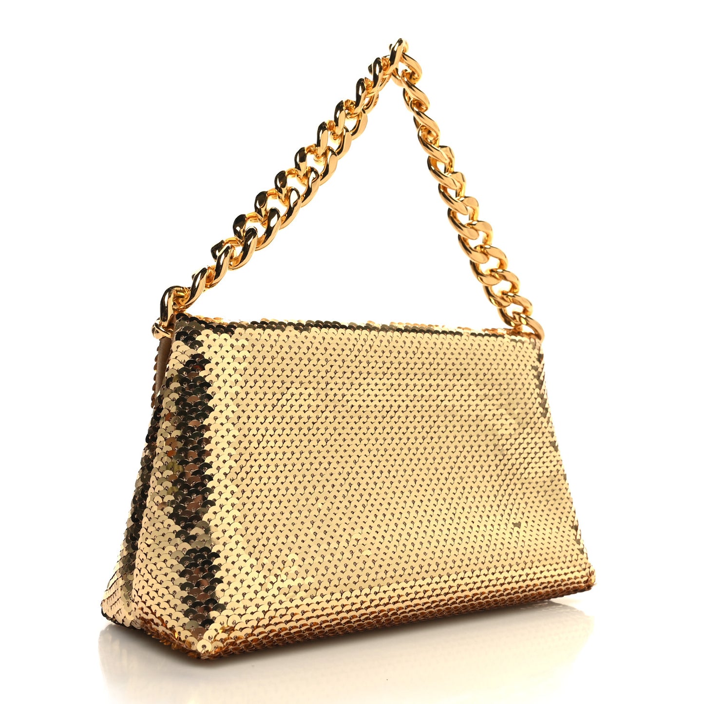 Sequin Mini Label Shoulder Bag Gold
