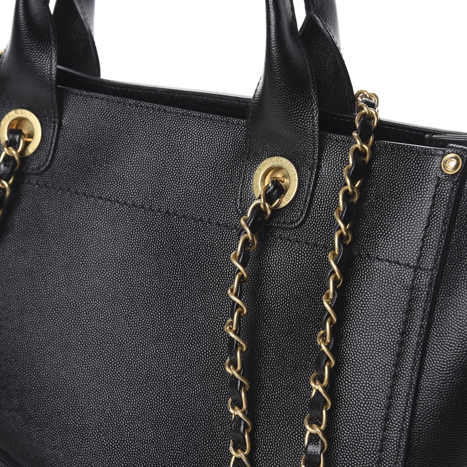 Chanel Caviar Small Studded Deauville Tote Black 6 of 11