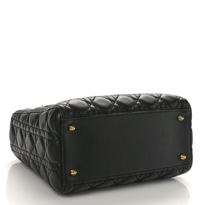 Christian Dior Lambskin Cannage Medium Lady Dior Black 4 of 9