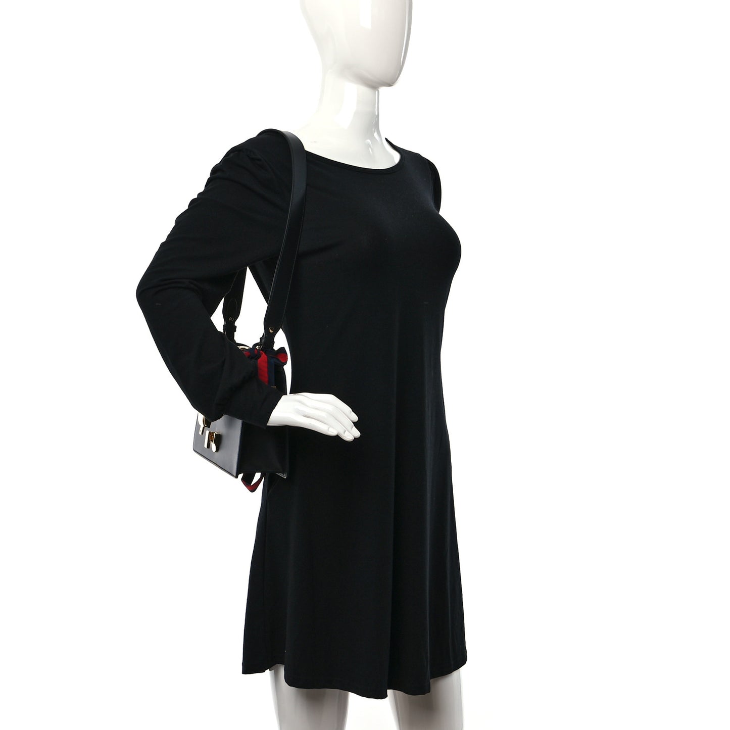 Calfskin Small Sylvie Shoulder Bag Black