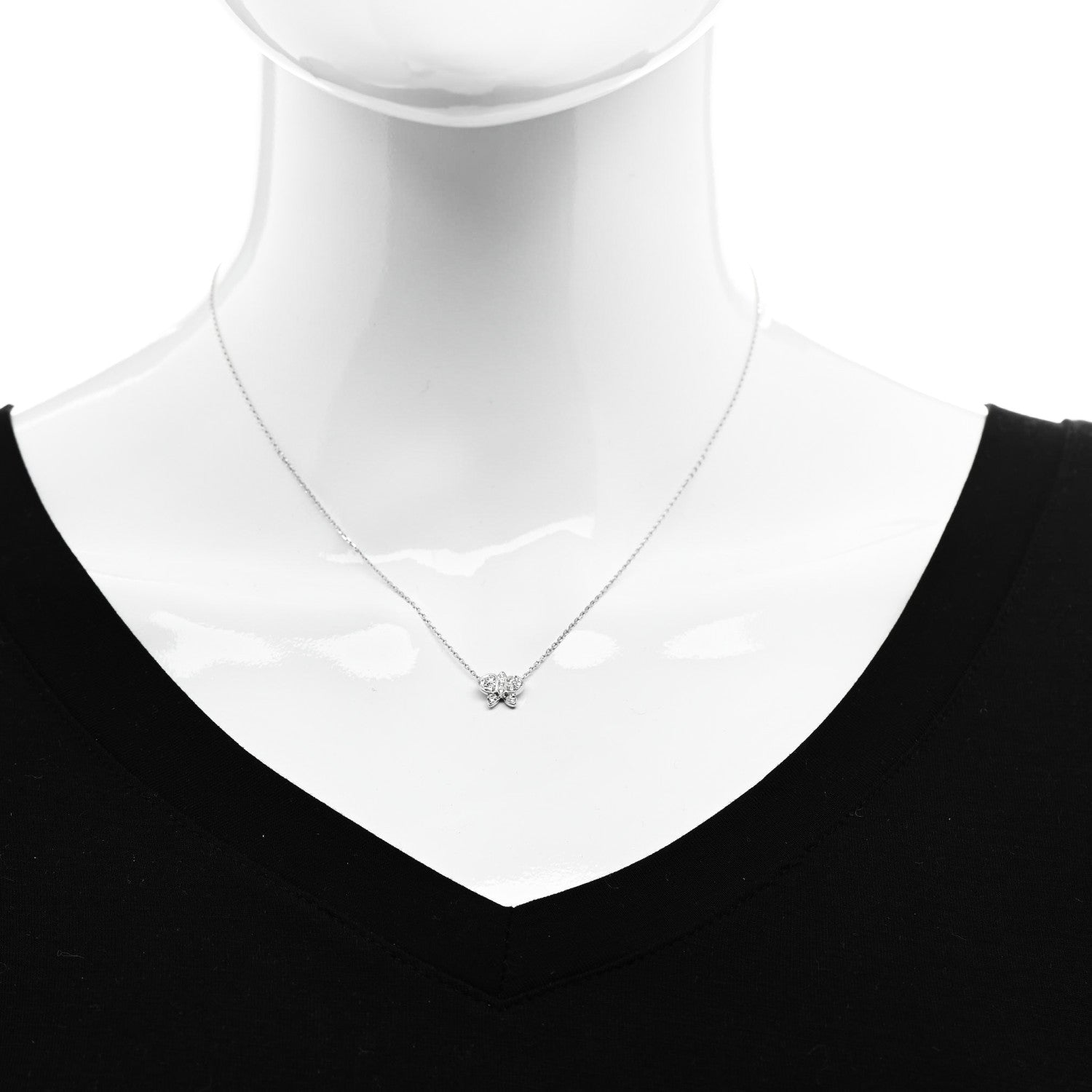 Cartier 18K White Gold Diamond Caresse D'Orchidees Par Cartier Necklace 2 of 6