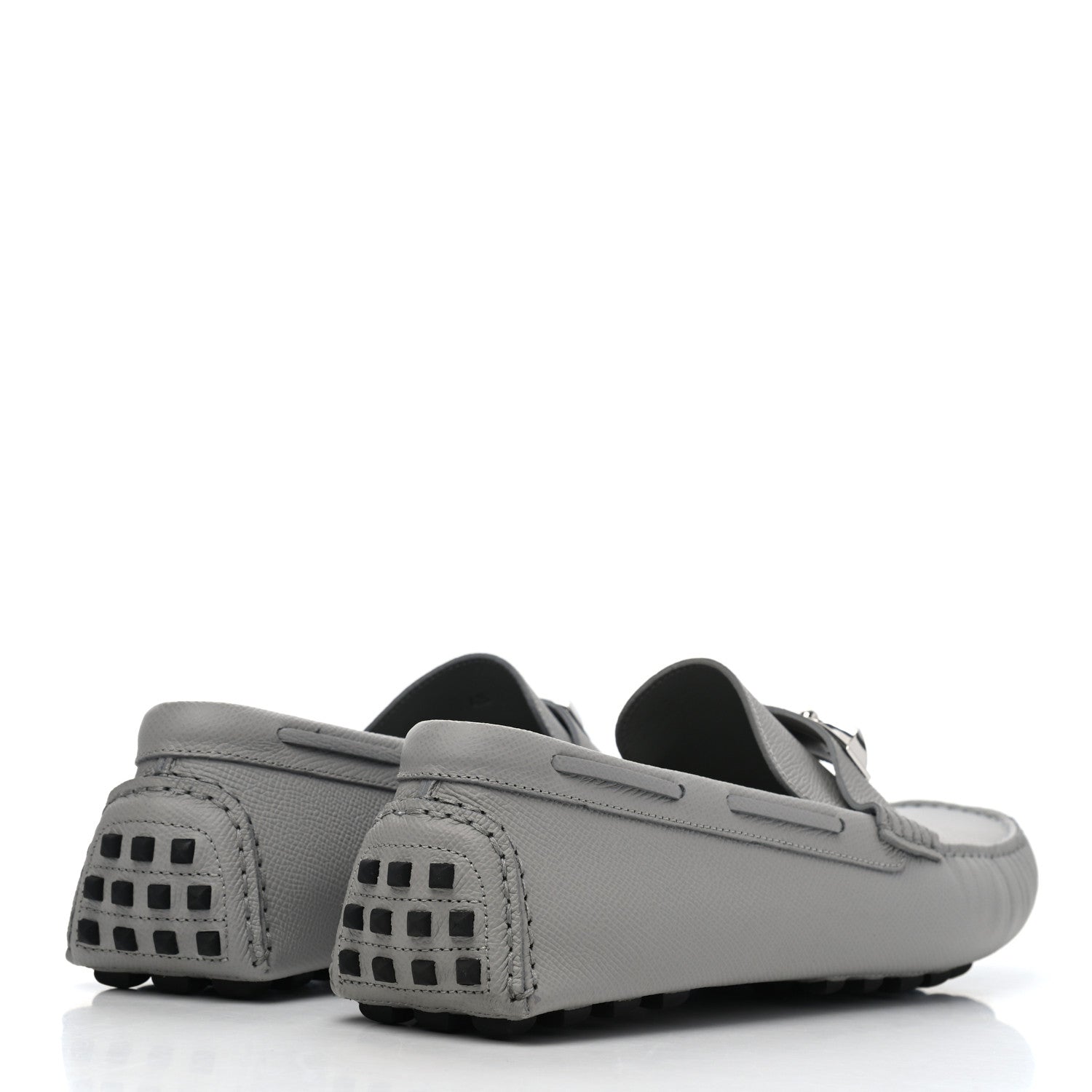 Hermes Epsom Mens Irving Driving Moccasin Loafers 43 Bleu Glacier 3 of 4