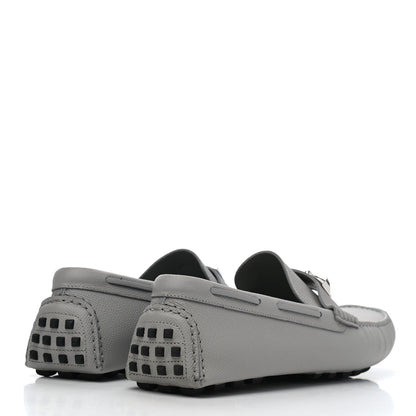 Hermes Epsom Mens Irving Driving Moccasin Loafers 43 Bleu Glacier 3 of 4