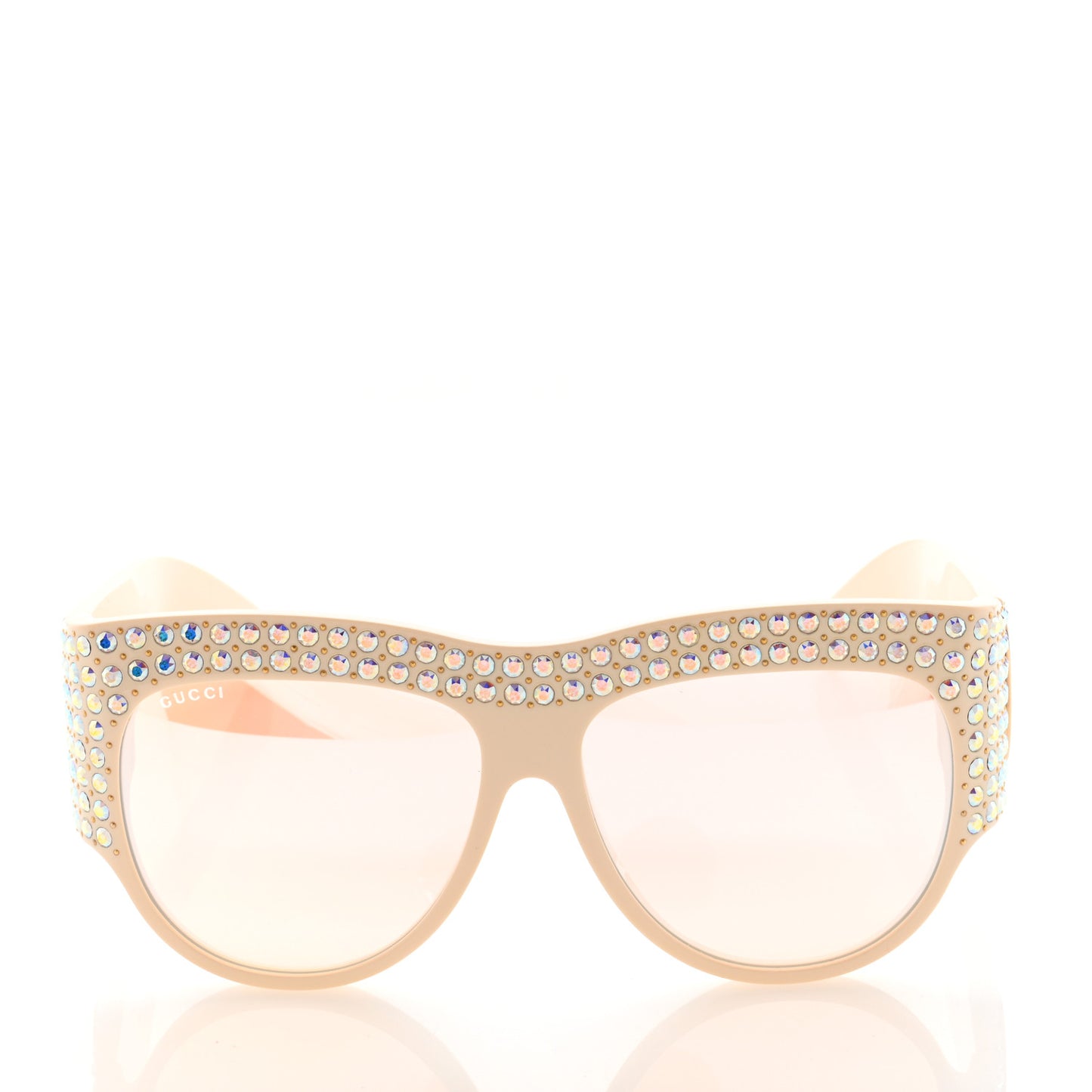 Acetate Crystal Oversize Hollywood Forever Sunglasses GG0144S Ivory