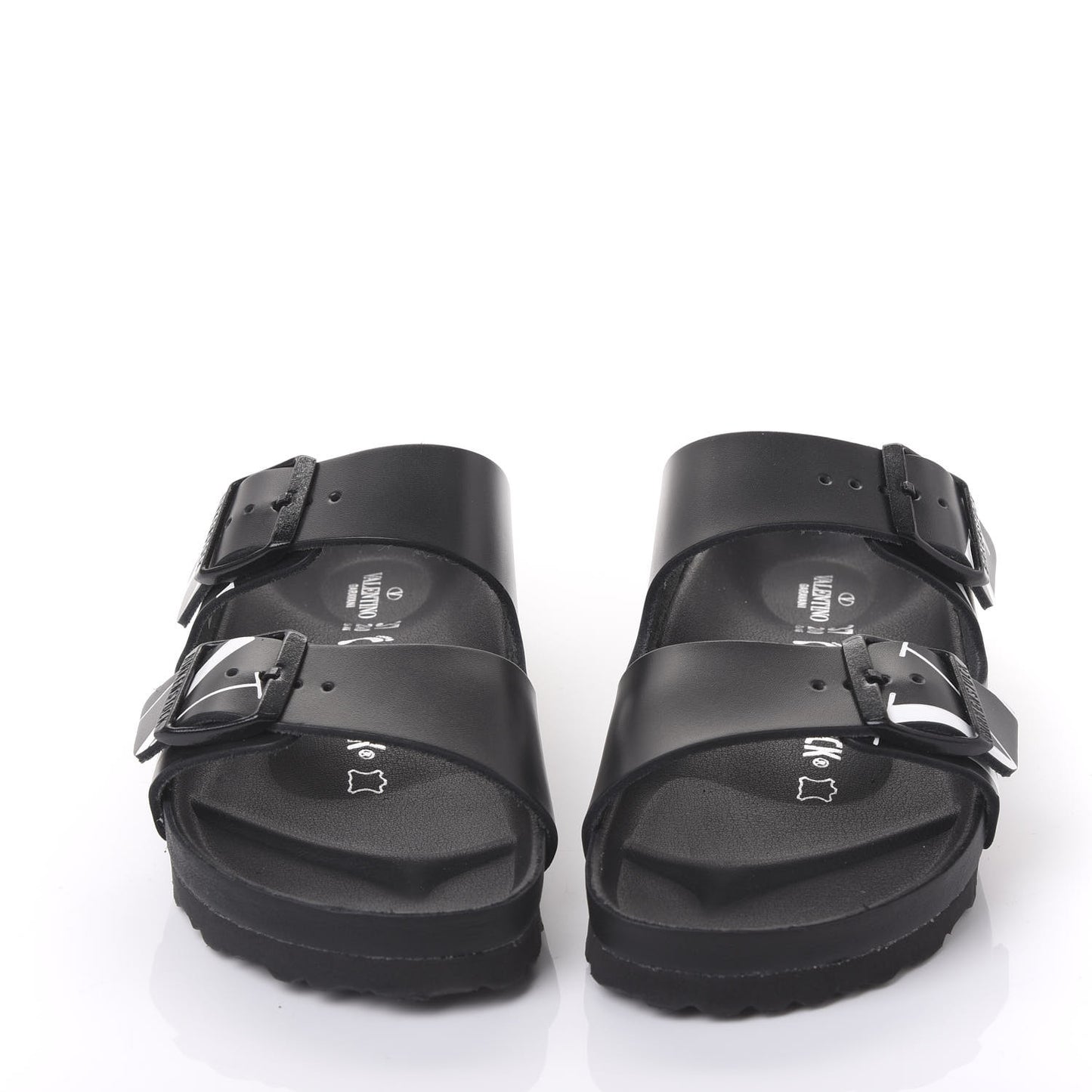 Calfskin VLTN Birkenstock Slide Sandals 37 Black