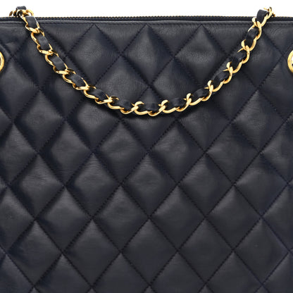 Chanel Lambskin Quilted Shoulder Bag Navy 8 of 10