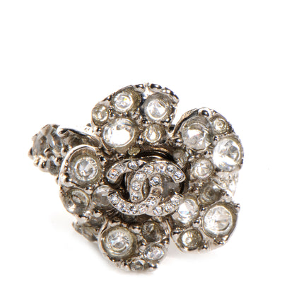 Chanel Swarovski Crystal CC Camellia Ring 6 1 of 5