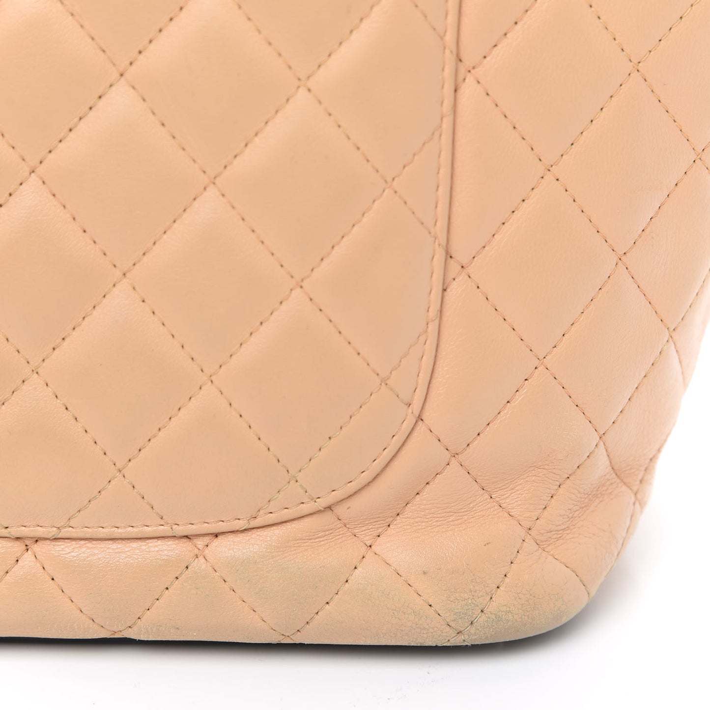 Calfskin Quilted Large Cambon Tote Beige Black
