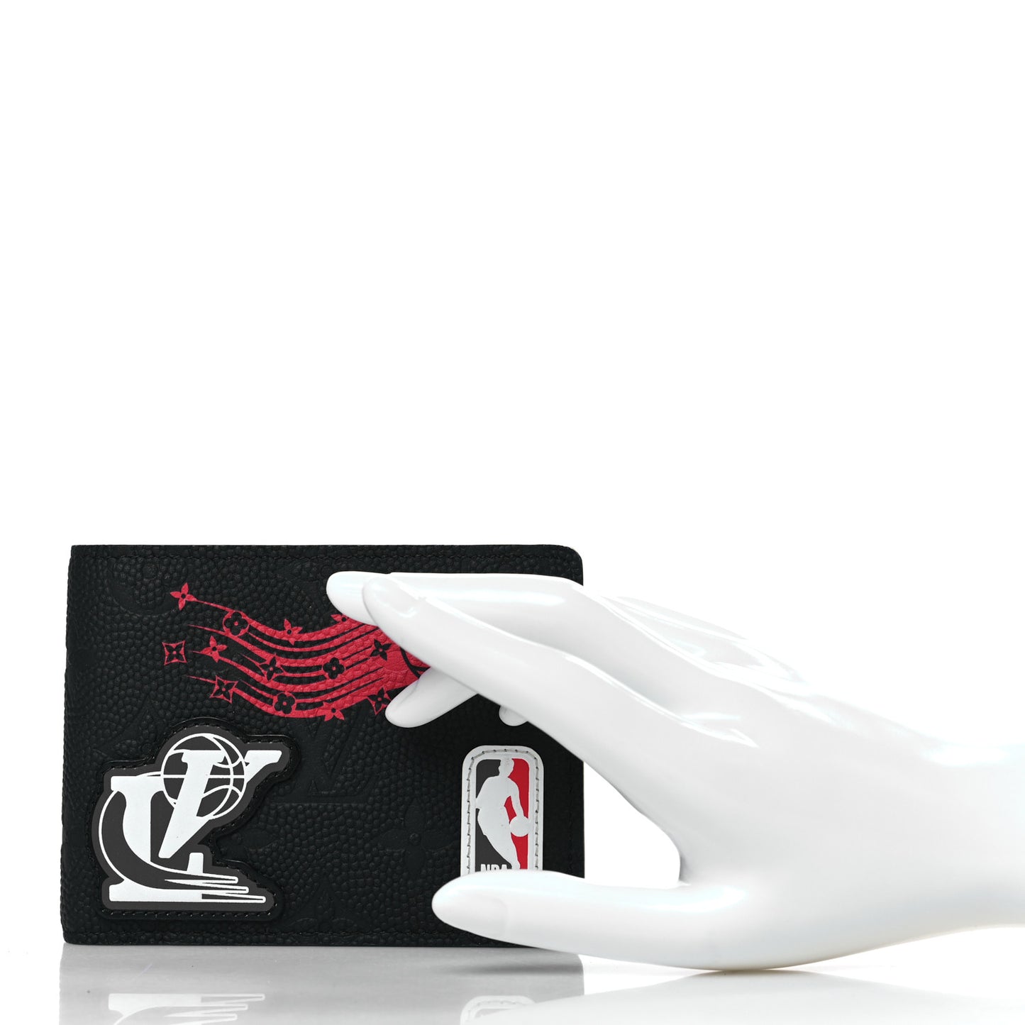 X NBA Grained Calfskin Monogram Multiple Wallet Black