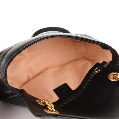 Gucci Calfskin Matelasse Small GG Marmont Shoulder Bag Black 5 of 8