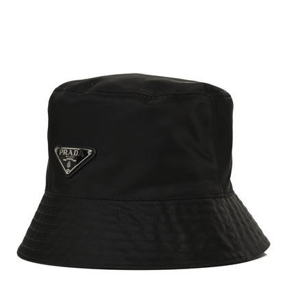 Prada Re-Nylon Saffiano Metal Triangle Logo Mens Bucket Hat XL Black 1 of 6