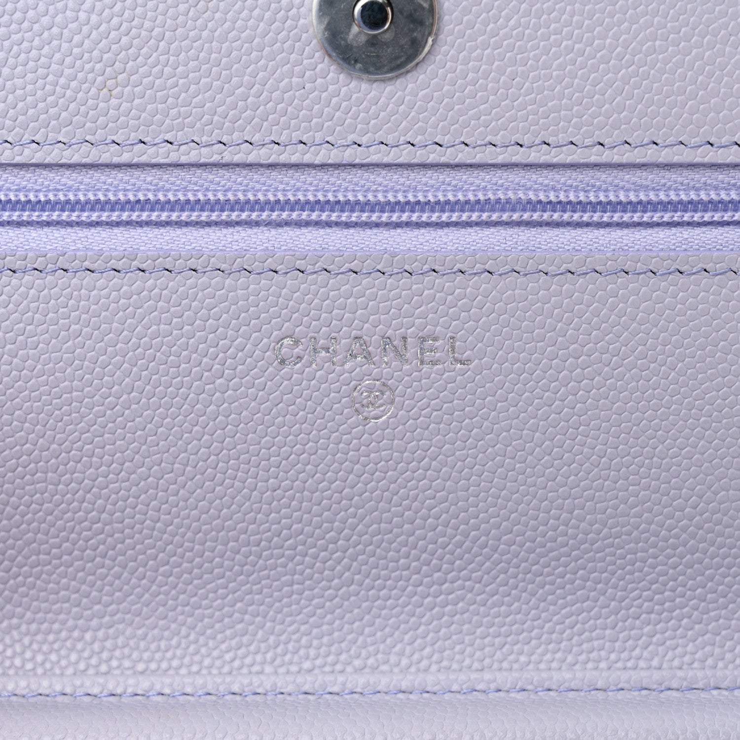 Chanel Caviar Quilted Wallet on Chain WOC Light Purple 6 of 12