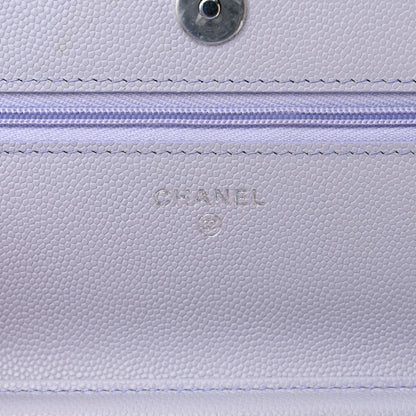 Chanel Caviar Quilted Wallet on Chain WOC Light Purple 6 of 12