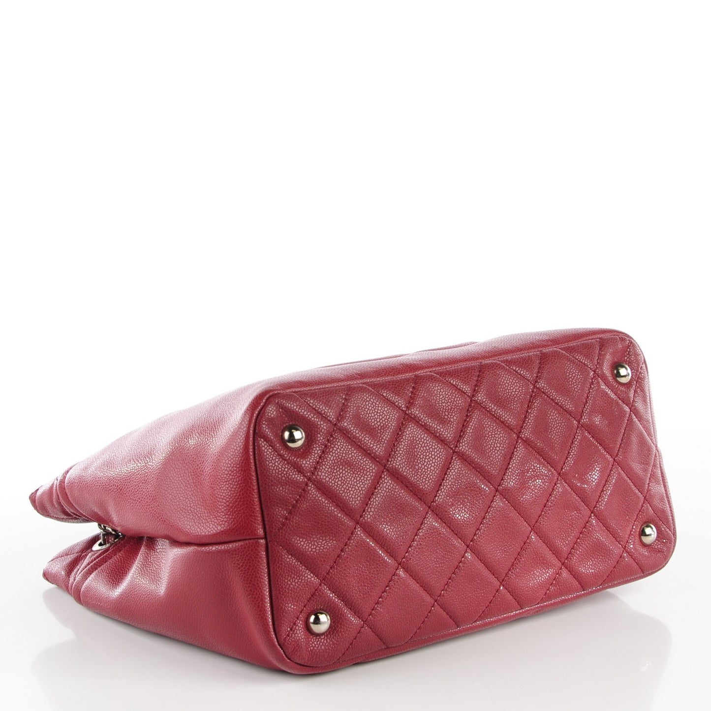 Caviar Quilted Large Timeless CC Soft Tote Dark Red