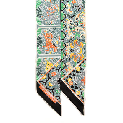 Hermes Silk Collections Imperiales Twilly Black Bouton D'or Vert 2 of 4