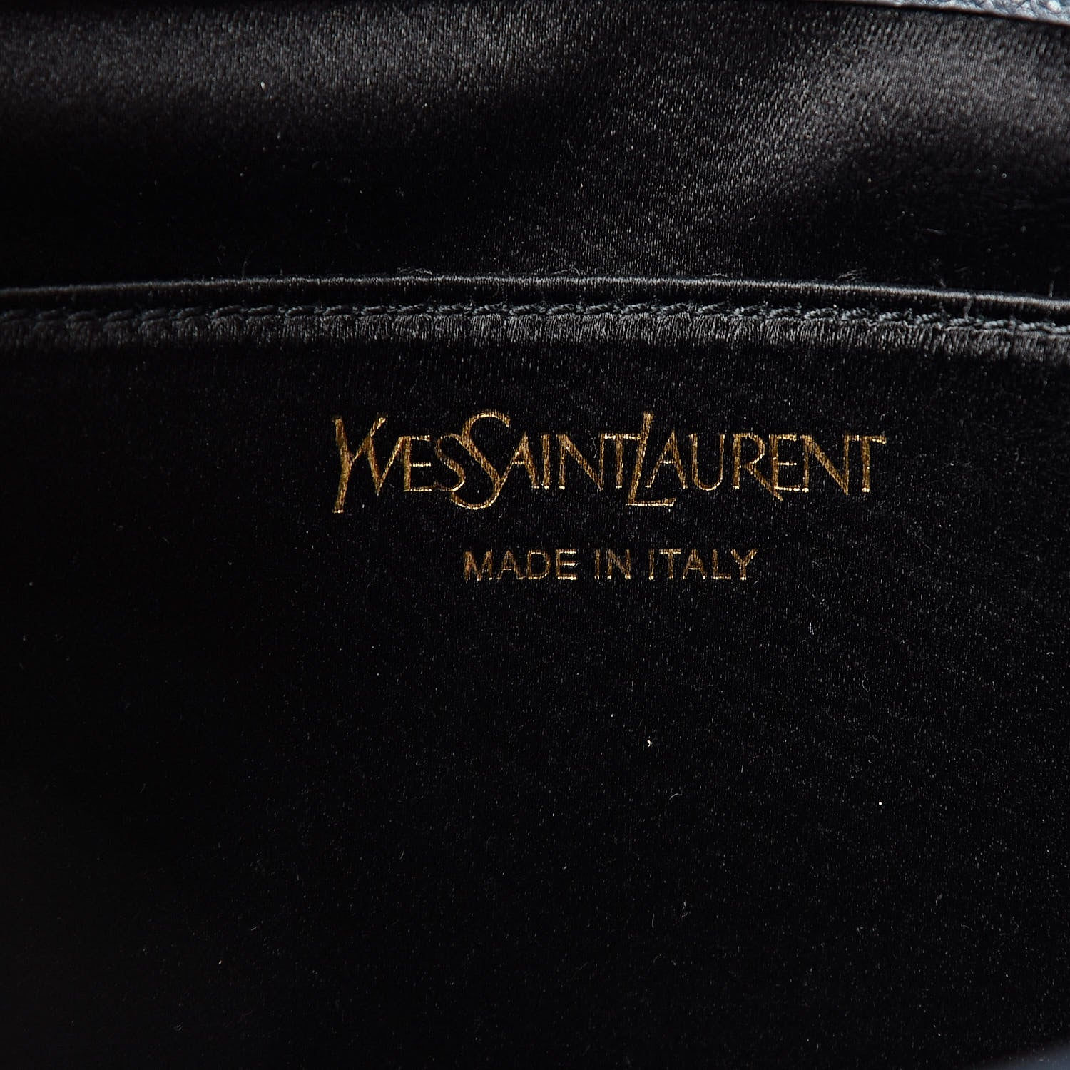 Saint Laurent Calfskin Monogram Large Belle De Jour Clutch Navy 6 of 7