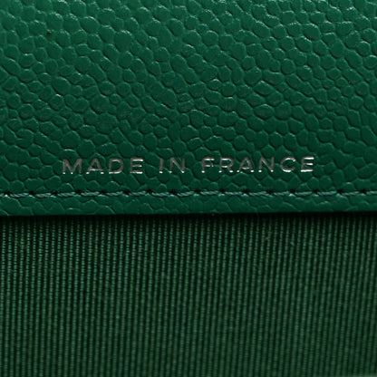 Chanel Caviar Quilted Flap Card Holder Wallet Green 7 of 8